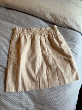 J. Crew Beige Elastic-Waist Mini Skirt